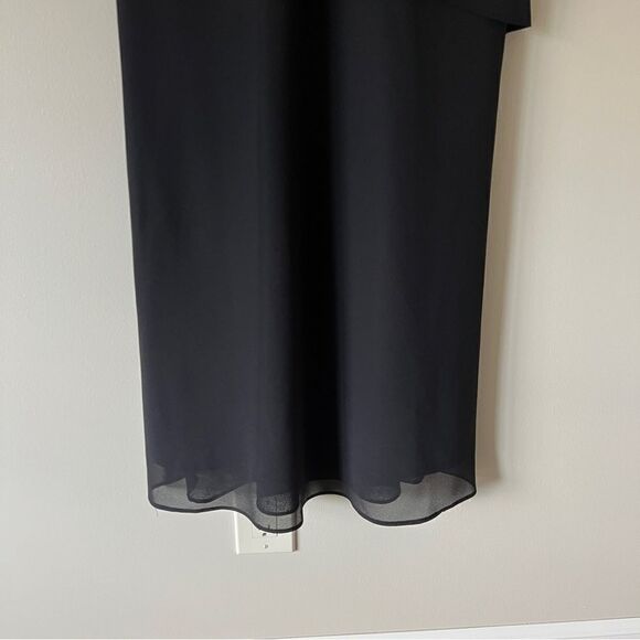 Karin Stevens Black Chiffon Embellished Embroidered Maxi Formal Dress Size 12 - Picture 9 of 11